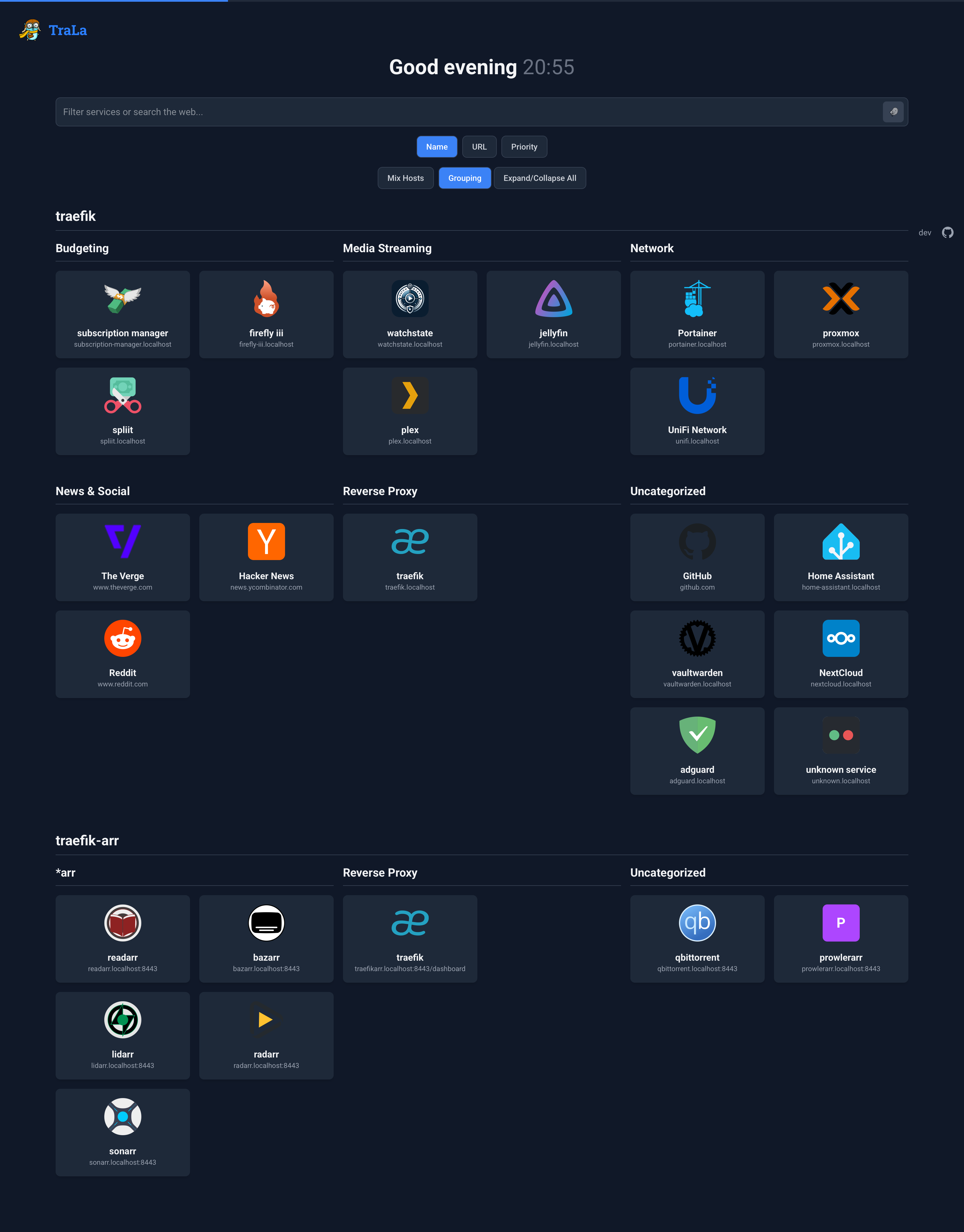 TraLa Dashboard - Dark Theme
